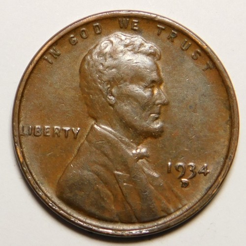 1934 lincoln wheat cent - d/d,