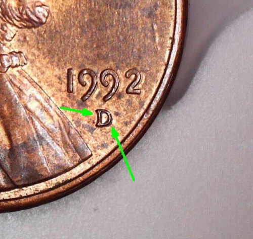 1992 penny doubled - penny,